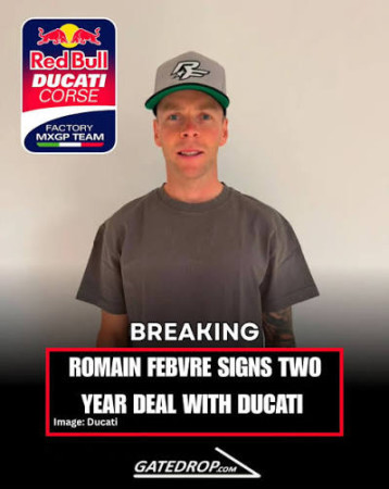 Tisková zpráva: Romain Febvre bude v sezónách 2027 a 2028 továrním jezdcem Ducati